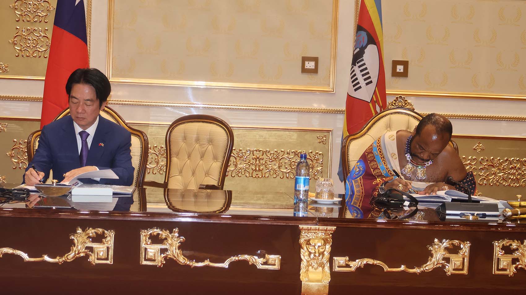His Majesty King Mswati III and President of the Republic of China (Taiwan) Lai Ching-te signed an agreement on mutual assistance in customs matters at Mandvulo Hall. (Pics: Joseph Zulu)